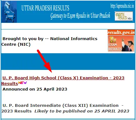 UP Board Class X Result Check by UPYojana[dot]net